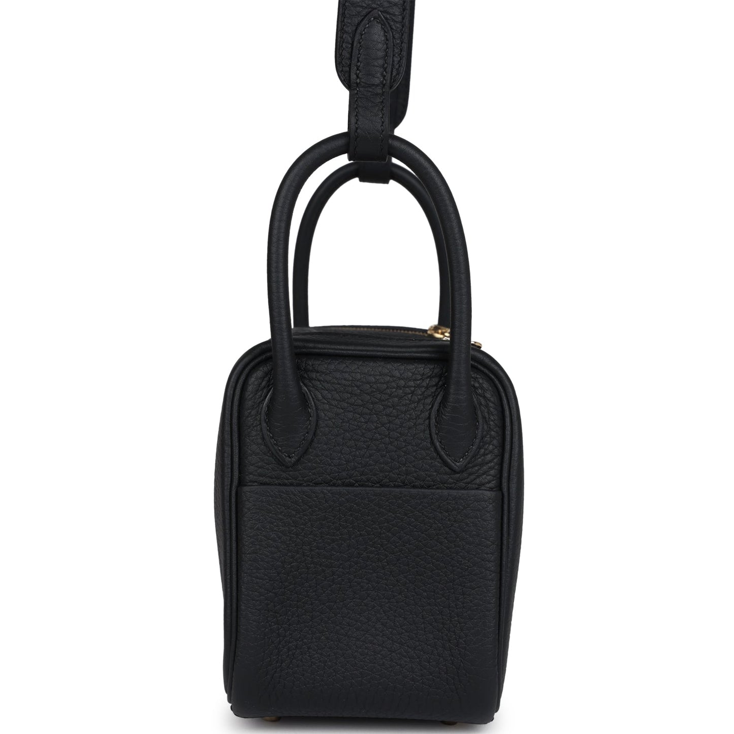 Hermes Mini Lindy Black Clemence Gold Hardware