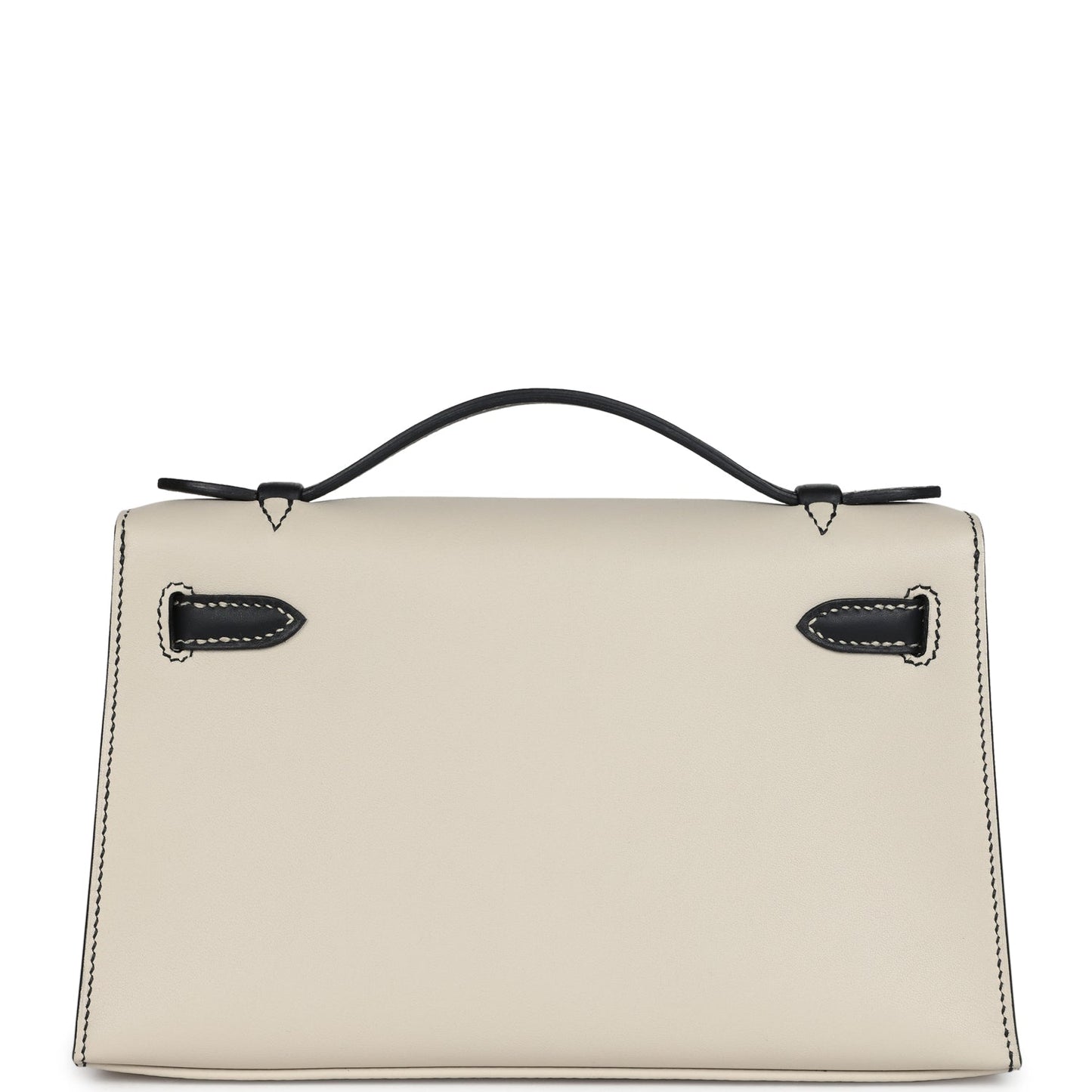 Hermes Special Order (HSS) Kelly Pochette Beton and Black Swift Gold Hardware