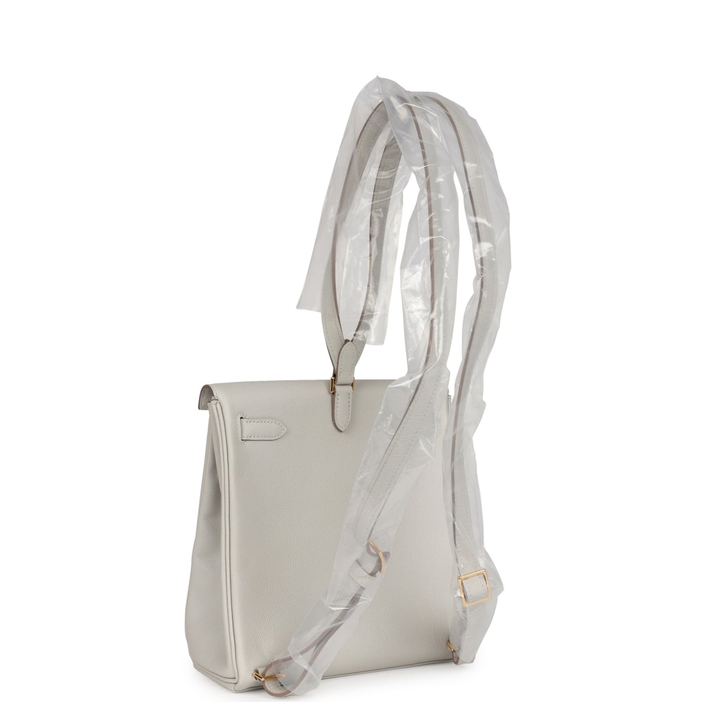 Hermes Kelly Ado II Backpack Gris Perle Evercolor Gold Hardware