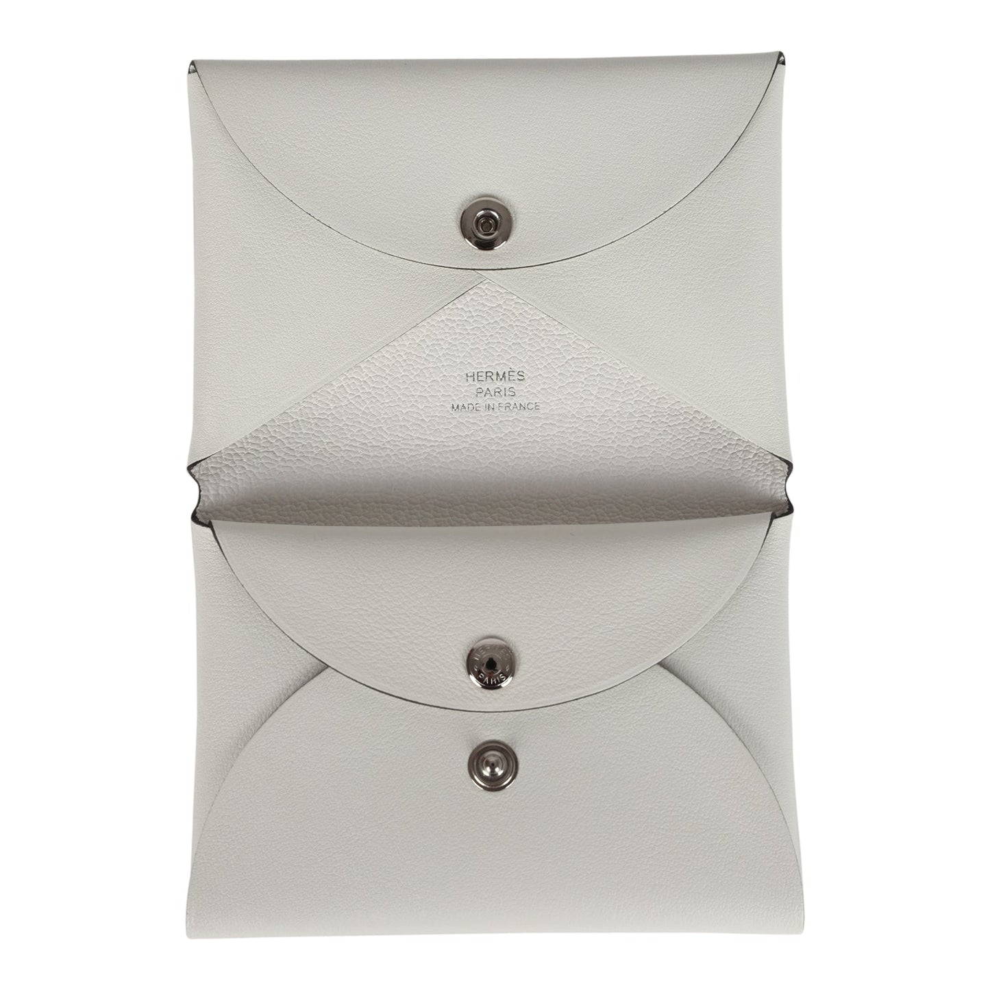 Hermes "Le Lever" Calvi Duo Card Holder White Multicolored Swift Palladium Hardware