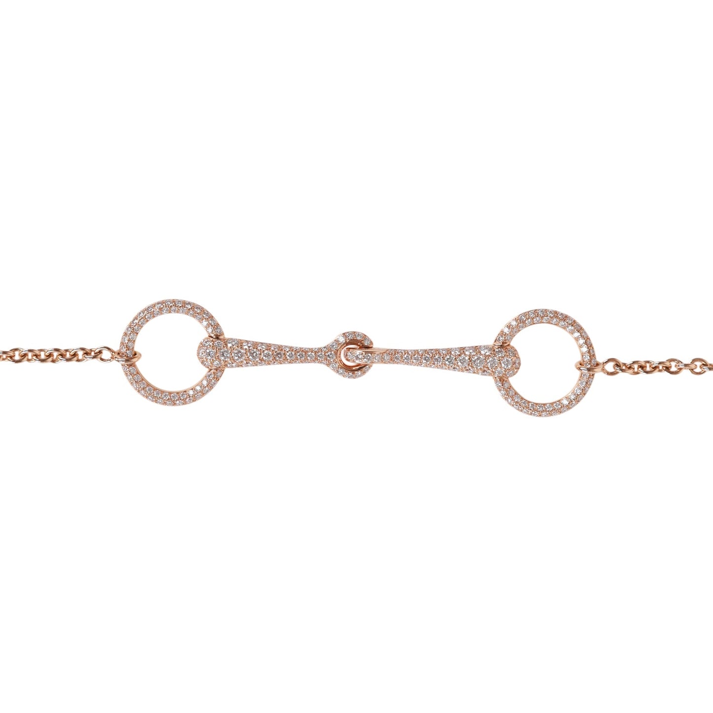 Hermes 18k Rose Gold Diamond Filet d'Or Very Small Bracelet