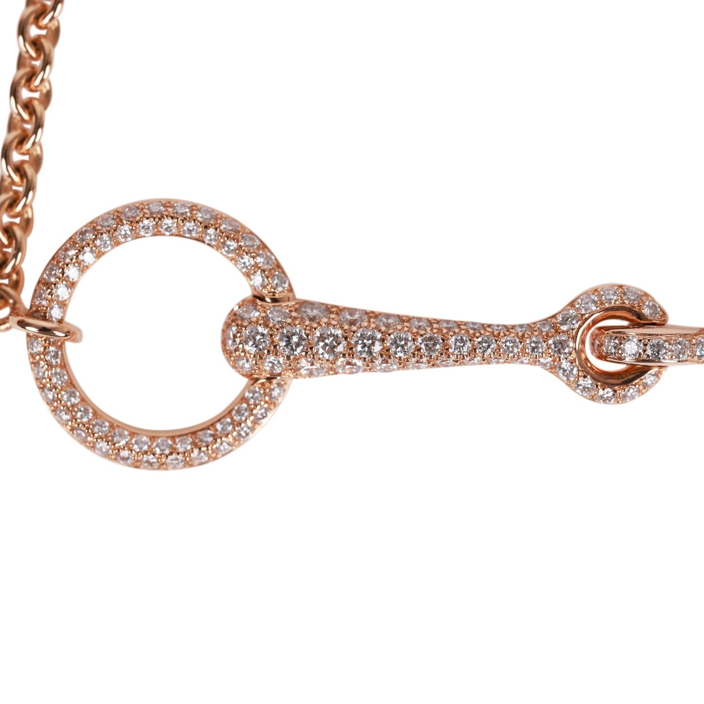 Hermes 18k Rose Gold Diamond Filet d'Or Very Small Bracelet