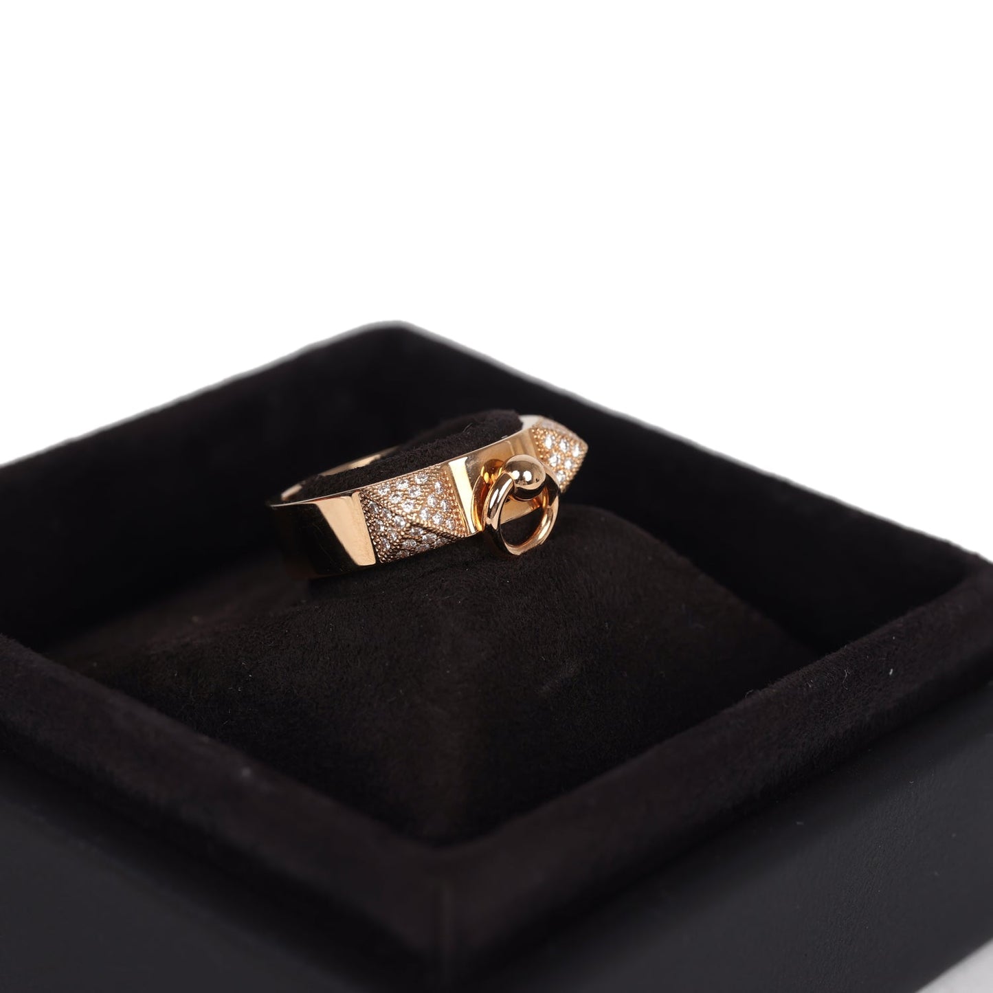 Hermes Collier De Chien Ring PM 18K Rose Gold & Diamonds