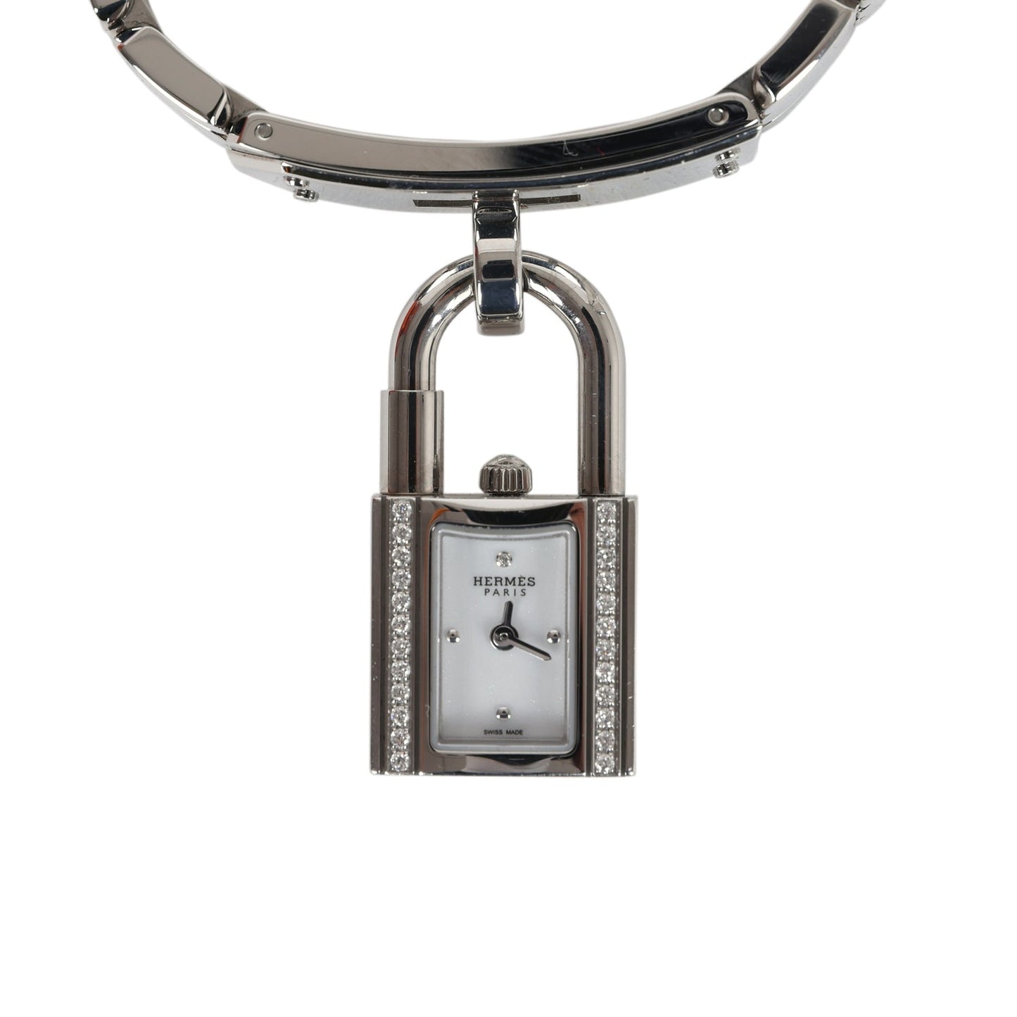 Hermes Mini Kelly Watch Stainless Steel Hardware & Diamonds