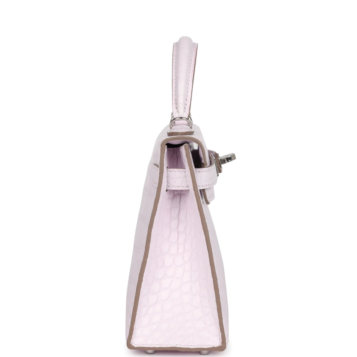 Hermes Kelly Sellier 20 Mauve Pale Boreal Satin Alligator Palladium Hardware