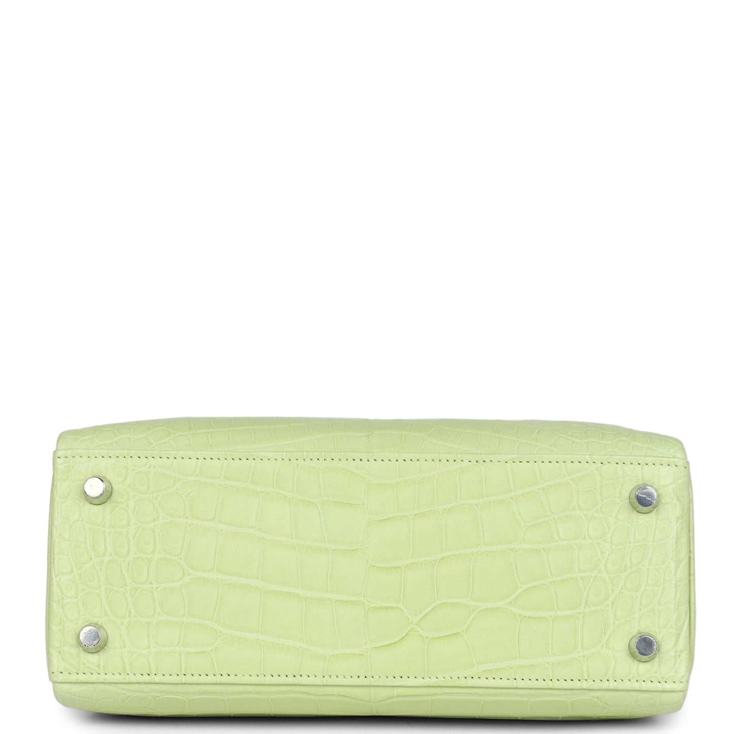 Hermes Kelly Retourne 25 Jaune Bourgeon Matte Alligator Palladium Hardware