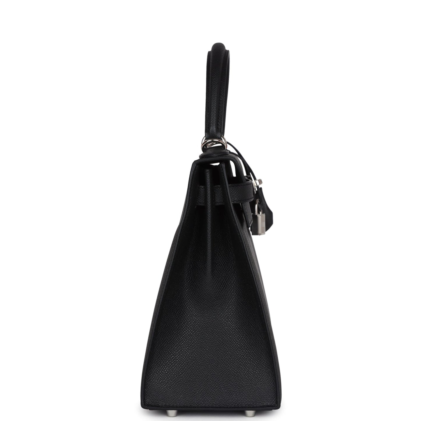 Hermes Kelly Sellier 28 Black Epsom Palladium Hardware