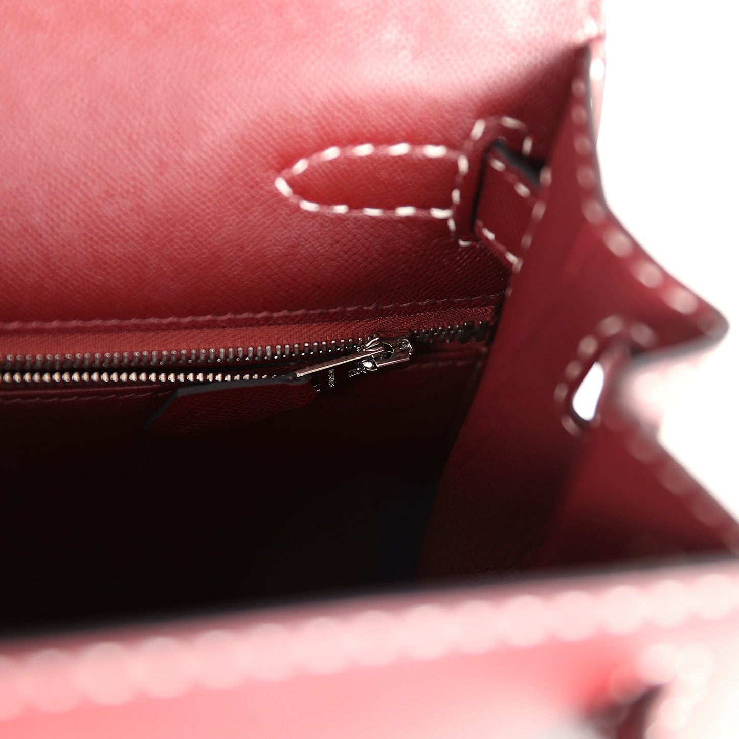 Hermes "Miss You" Kelly Sellier 28 Rouge H Monsieur Palladium Hardware