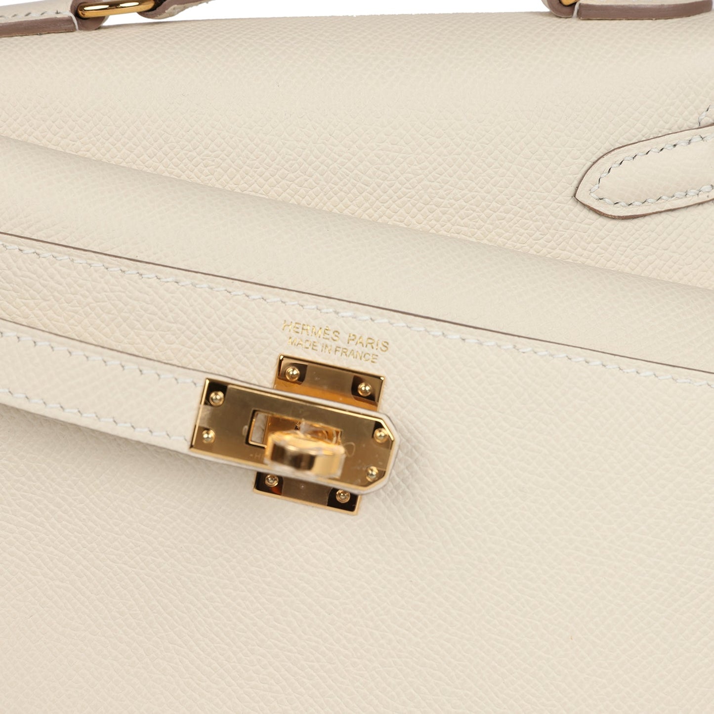 Hermes Kelly Sellier en Desordre 20 Craie Epsom Gold Hardware