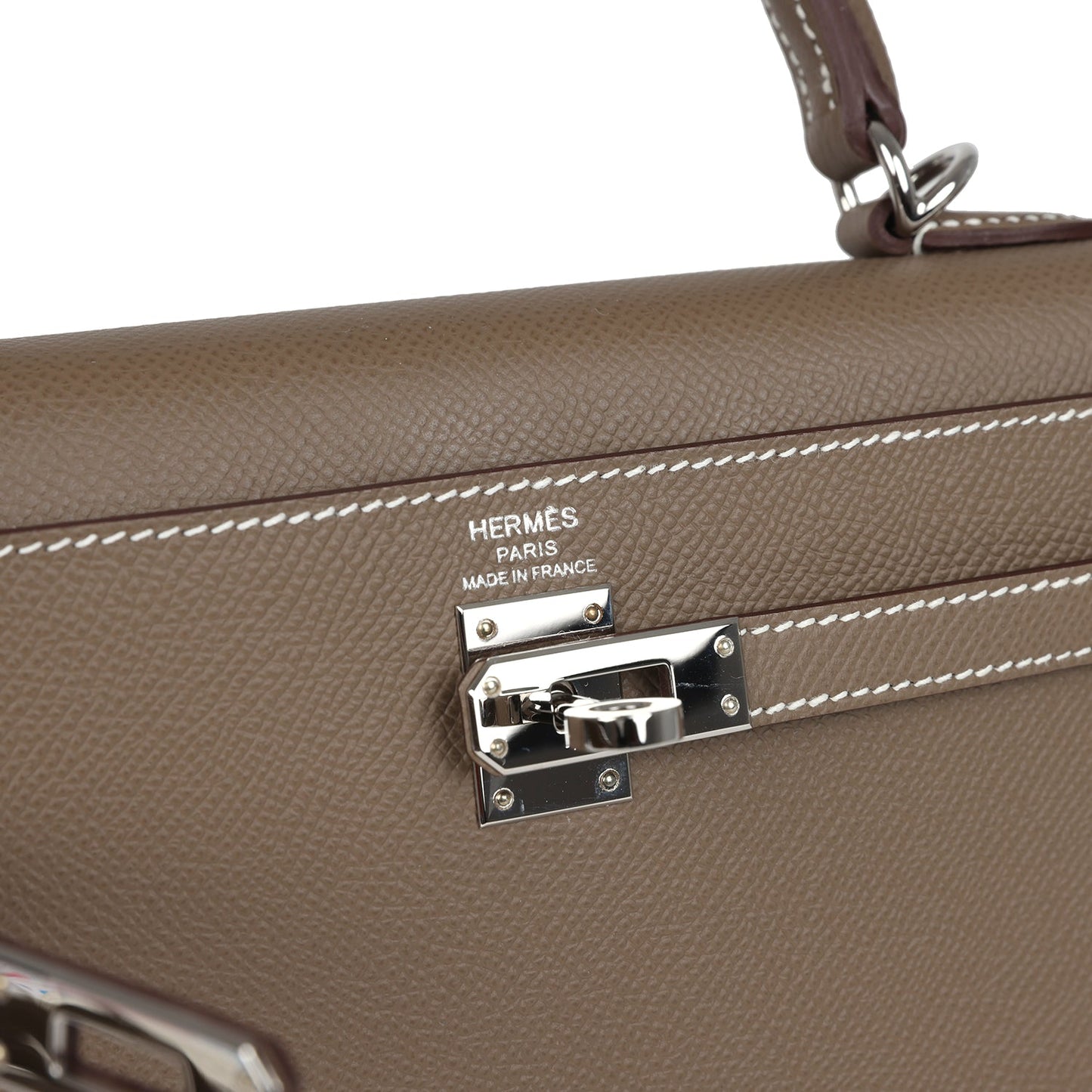 Hermes Kelly Sellier 25 Etoupe Epsom Palladium Hardware