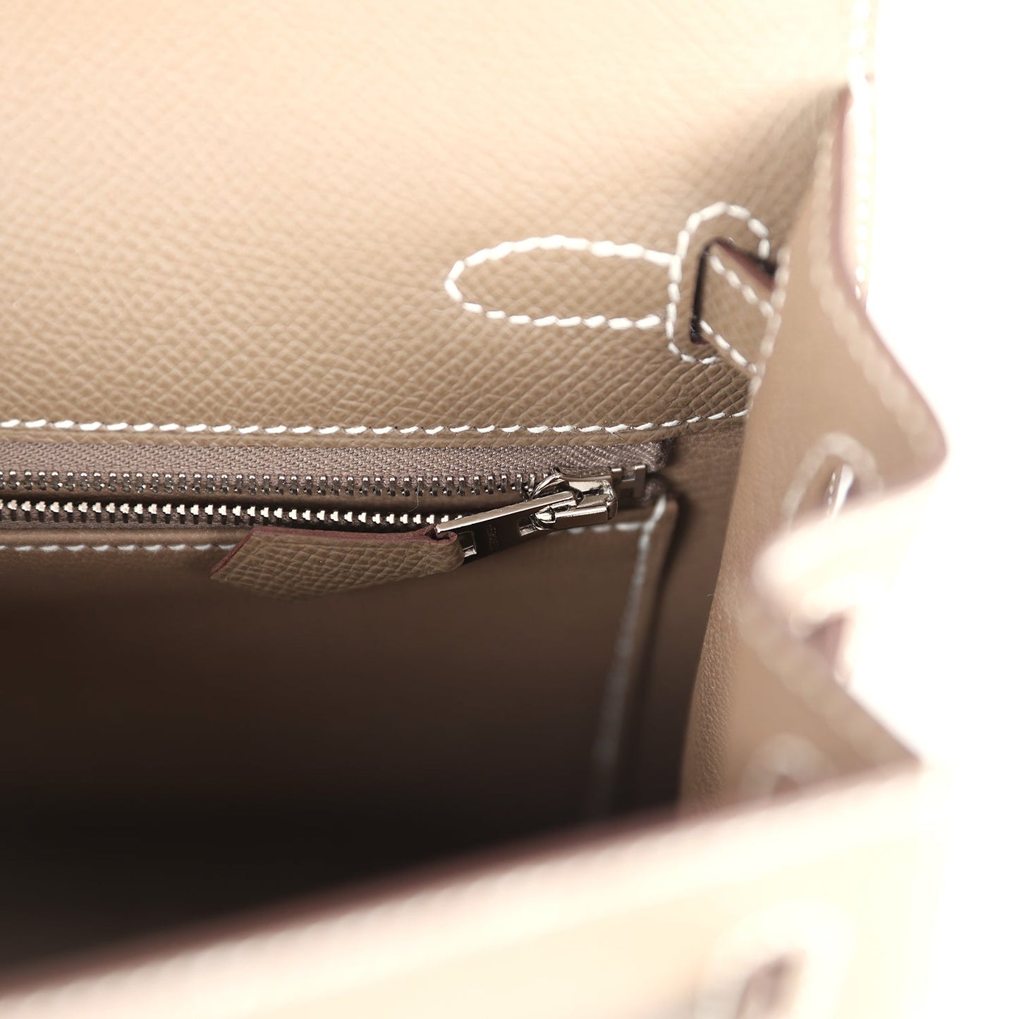 Hermes Kelly Sellier 25 Etoupe Epsom Palladium Hardware
