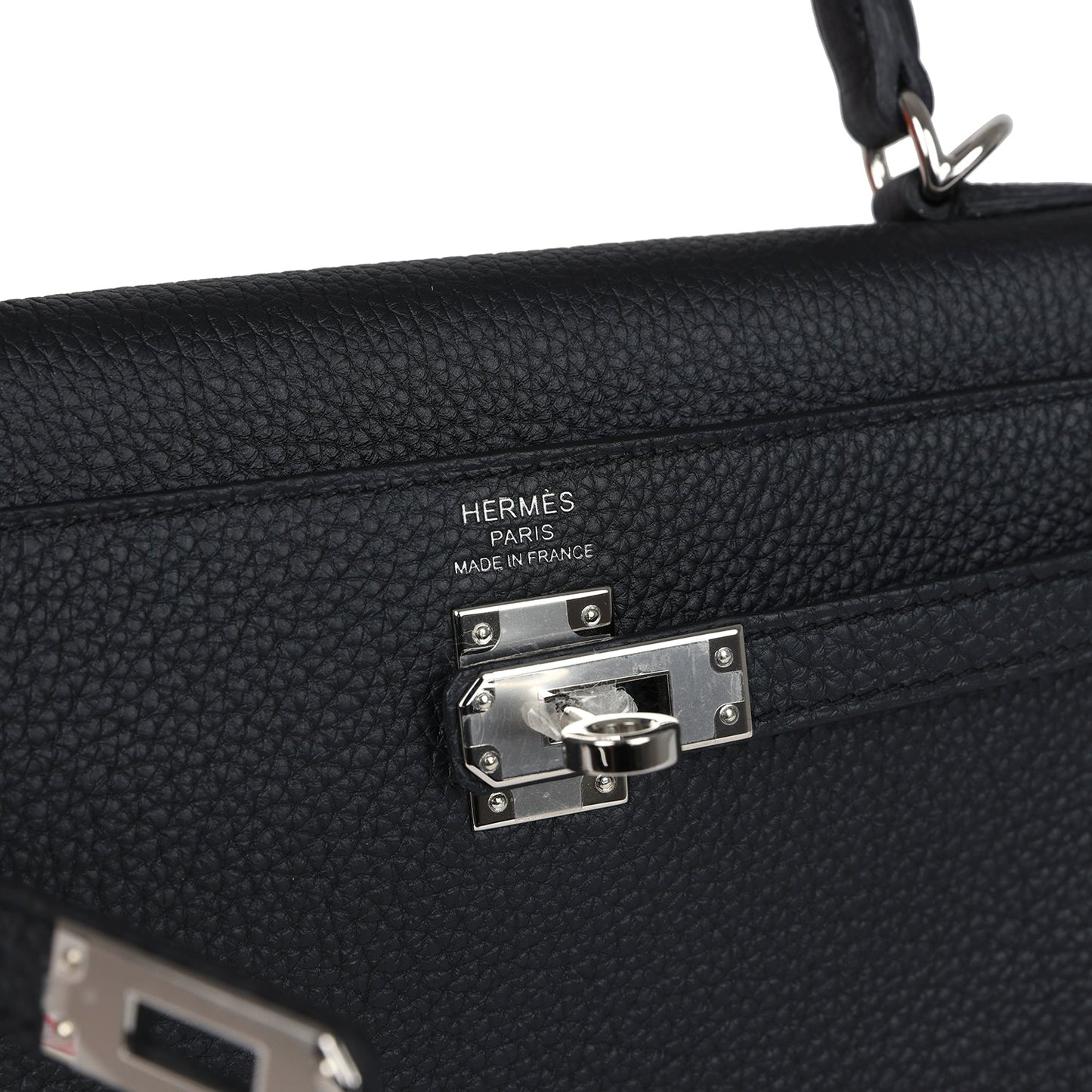 Hermes Kelly Retourne 28 Black Togo Palladium Hardware