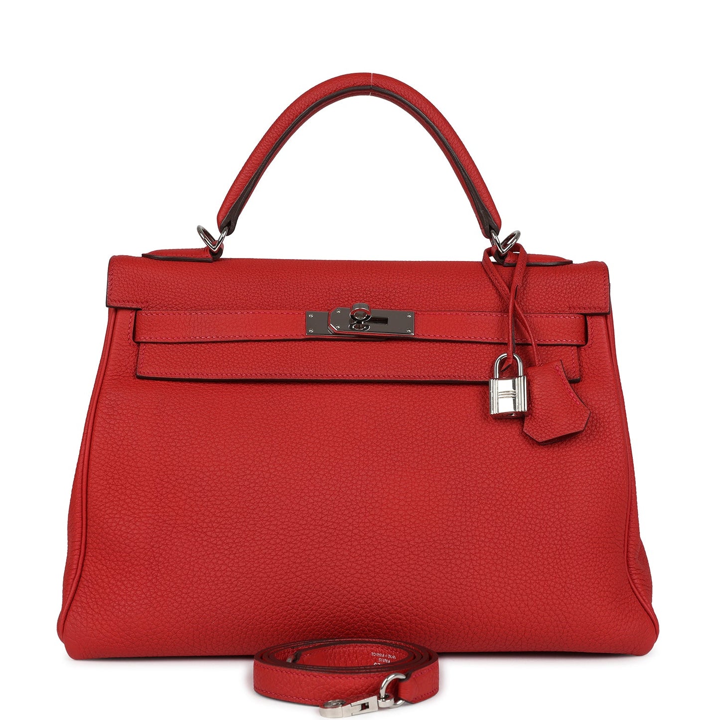 Hermes Kelly Retourne 32 Geranium Togo Palladium Hardware