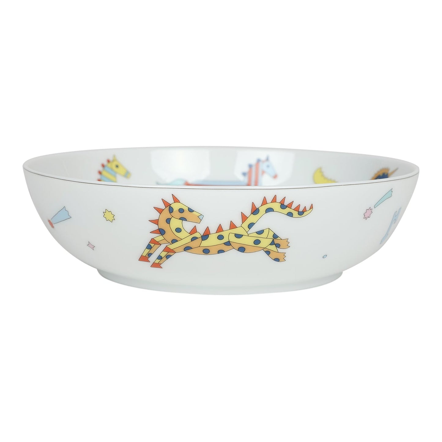 Hermes Epopee Set of 4 White Multicolor Porcelain Tableware Set