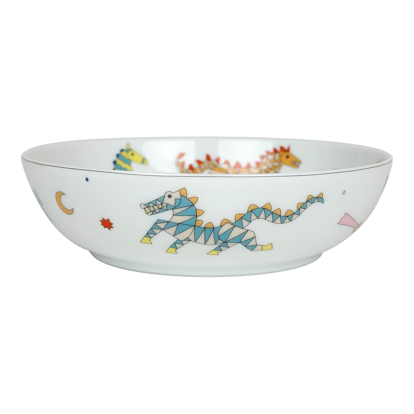 Hermes Epopee Set of 4 White Multicolor Porcelain Tableware Set