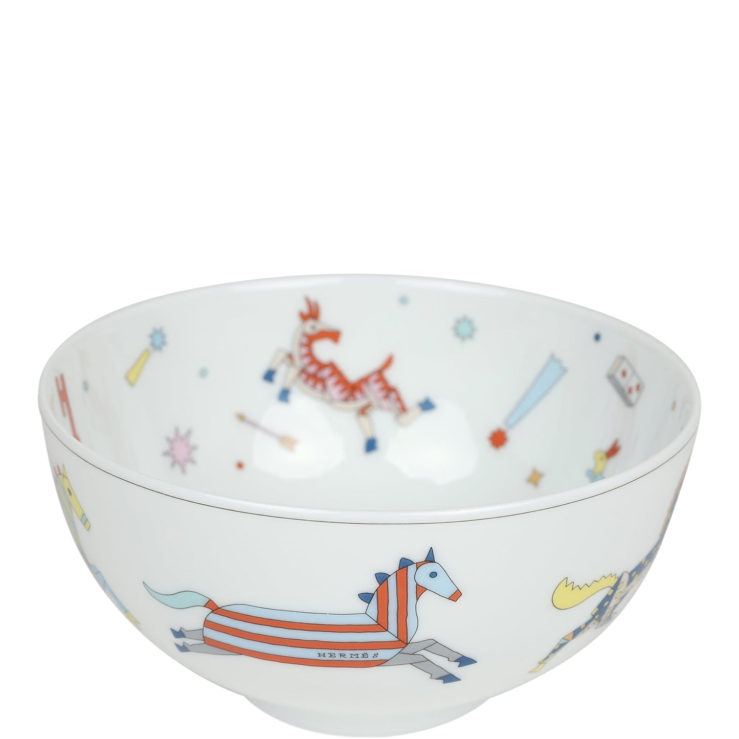Hermes Epopee Set of 4 White Multicolor Porcelain Tableware Set