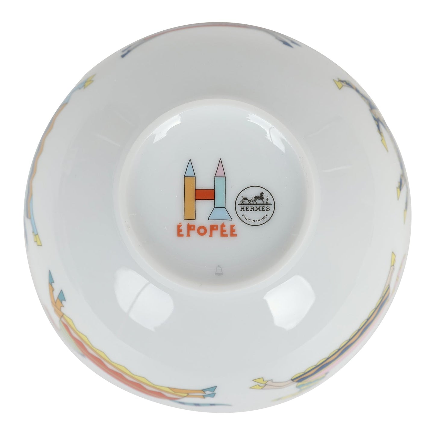 Hermes Epopee Set of 4 White Multicolor Porcelain Tableware Set