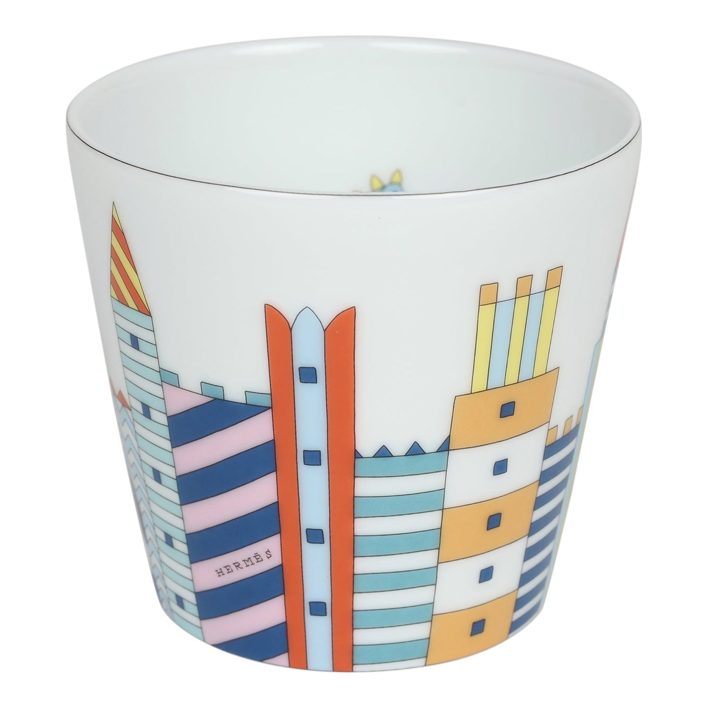 Hermes Epopee Set of 4 White Multicolor Porcelain Tableware Set