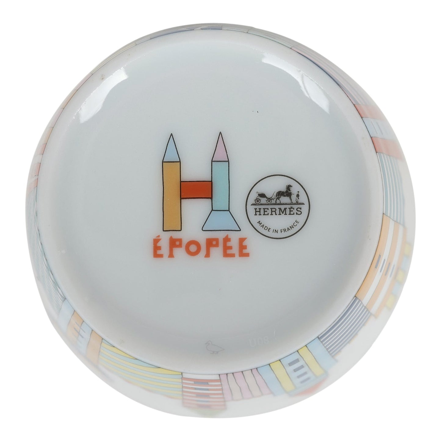 Hermes Epopee Set of 4 White Multicolor Porcelain Tableware Set
