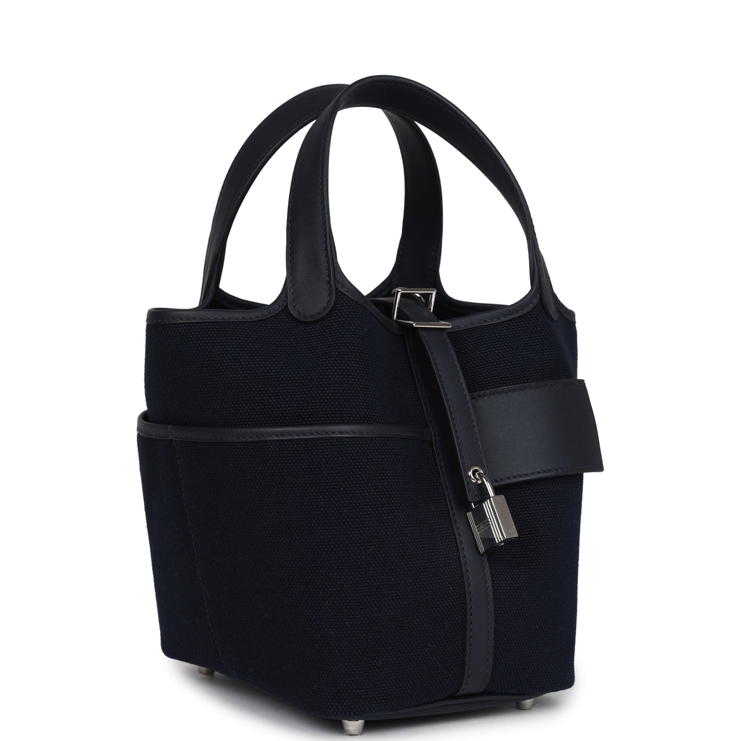 Hermes Picotin Cargo 18 Caban Swift and Black Toile Canvas Palladium Hardware
