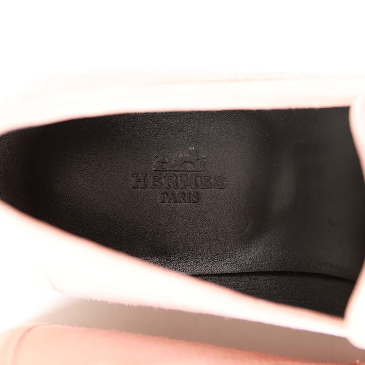 Hermes Destin Loafer Rose Aube Suede Rose Gold Hardware 38