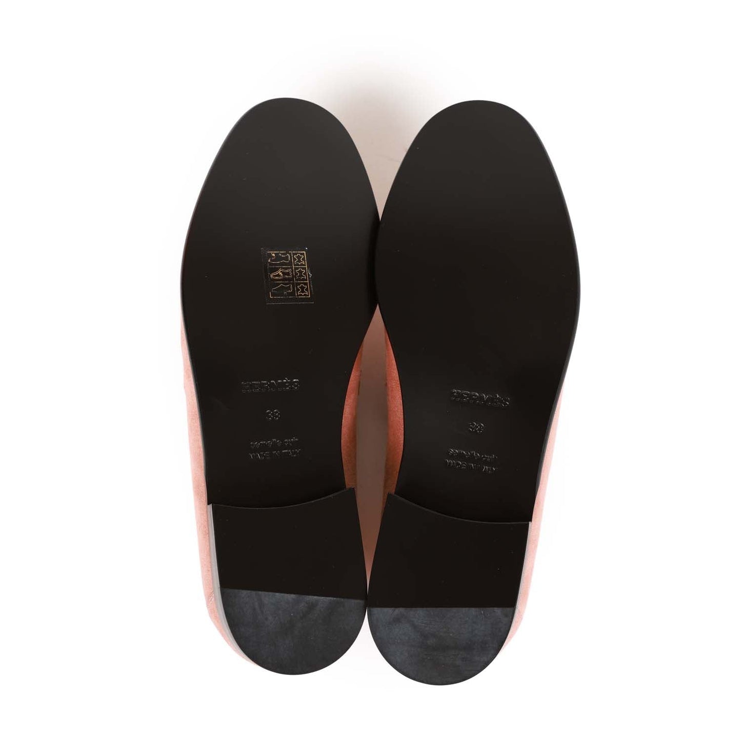 Hermes Destin Loafer Rose Aube Suede Rose Gold Hardware 38