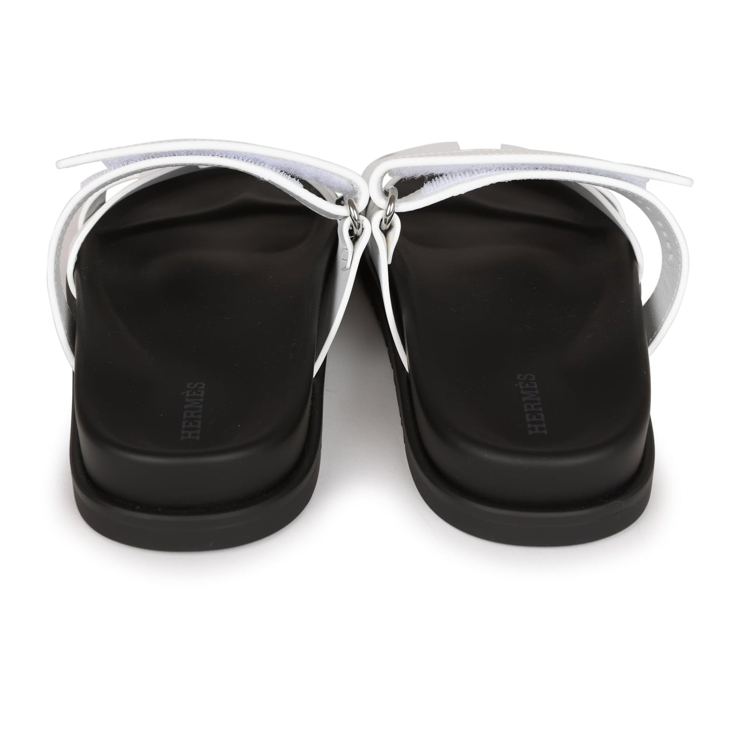 Hermes Chypre Sandals White Palladium Hardware 35.5 EU