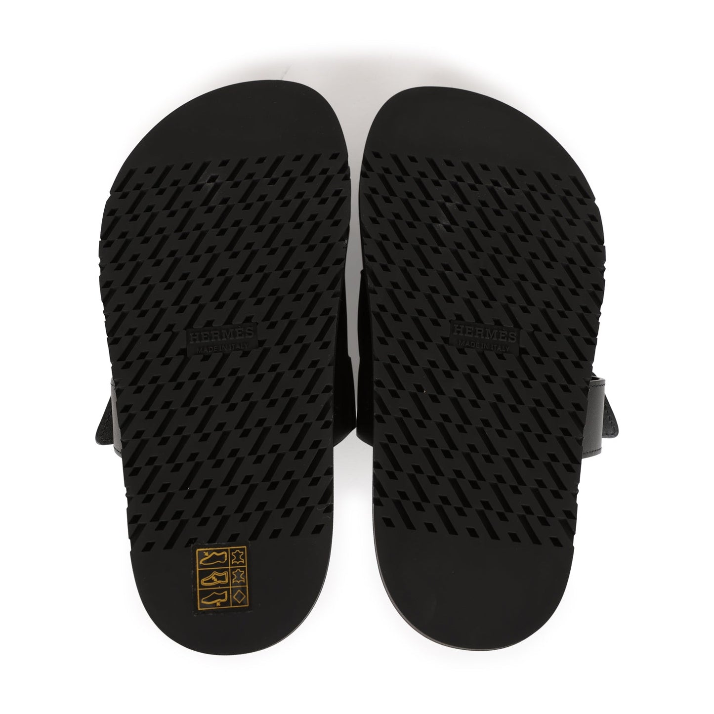 Hermes Chypre Sandals Black Calfskin Palladium Hardware 34.5 EU
