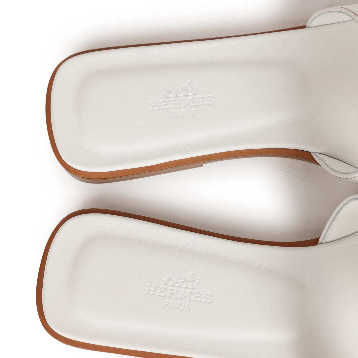 Hermes Oran Sandals White Box Calfskin 39 EU