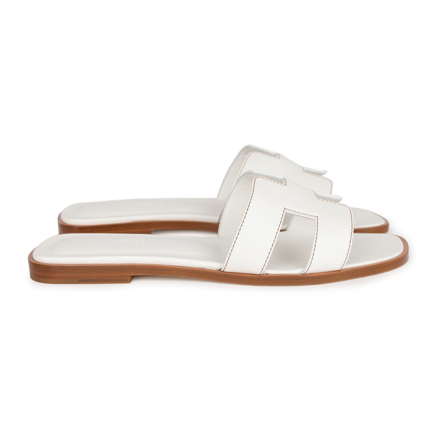 Hermes Oran Sandals White Box Calfskin 37 EU