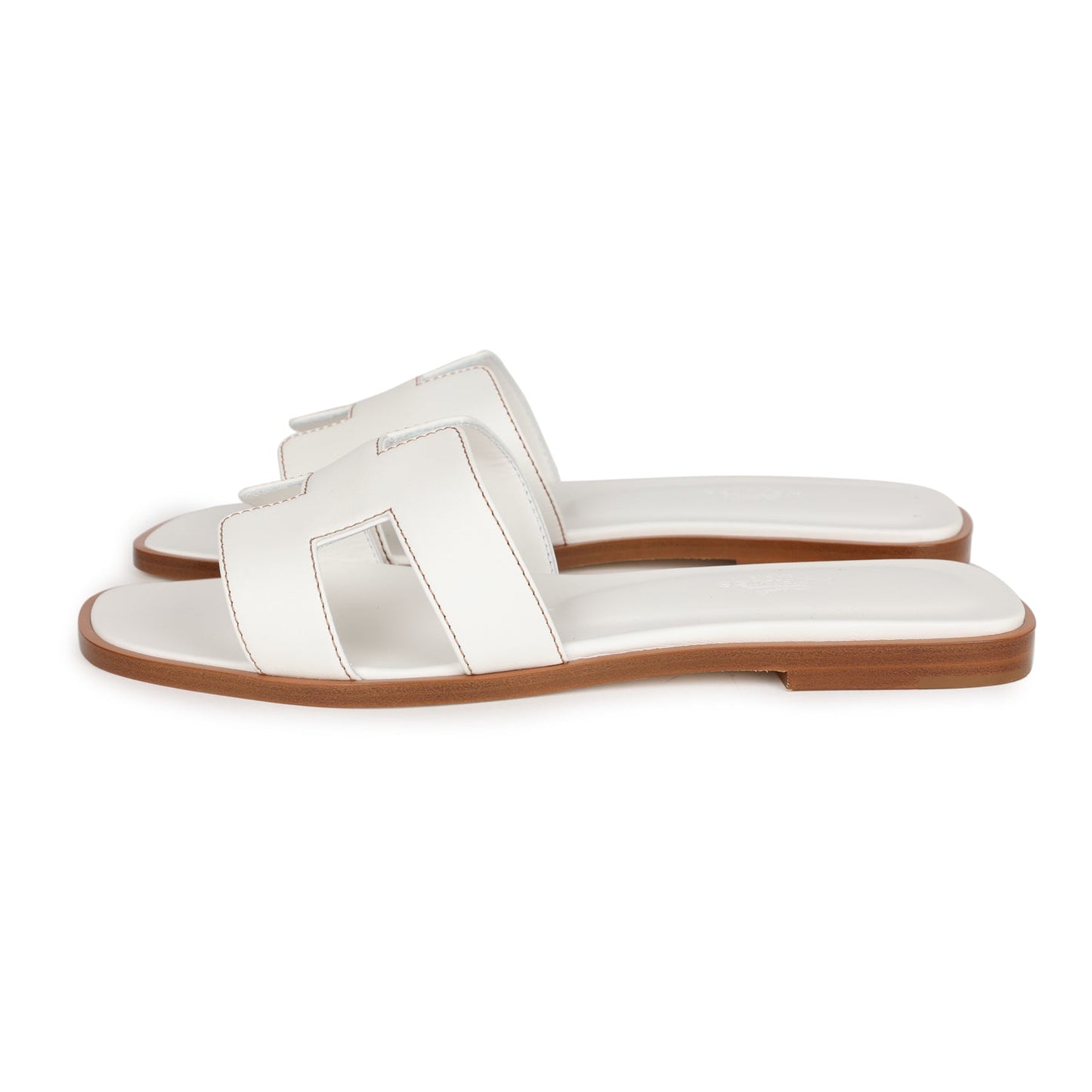 Hermes Oran Sandals White Box Calfskin 37 EU