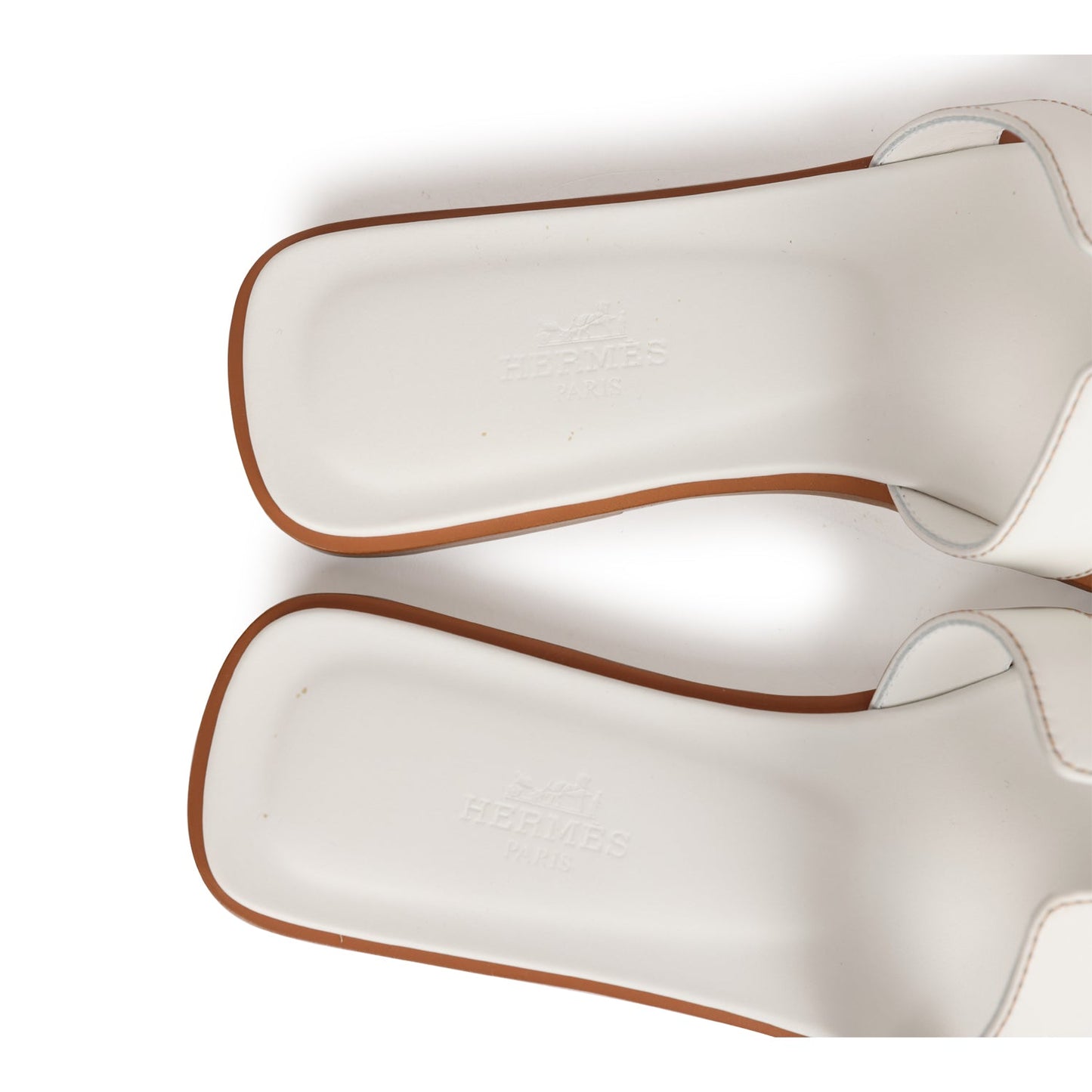 Hermes Oran Sandals White Box Calfskin 37 EU