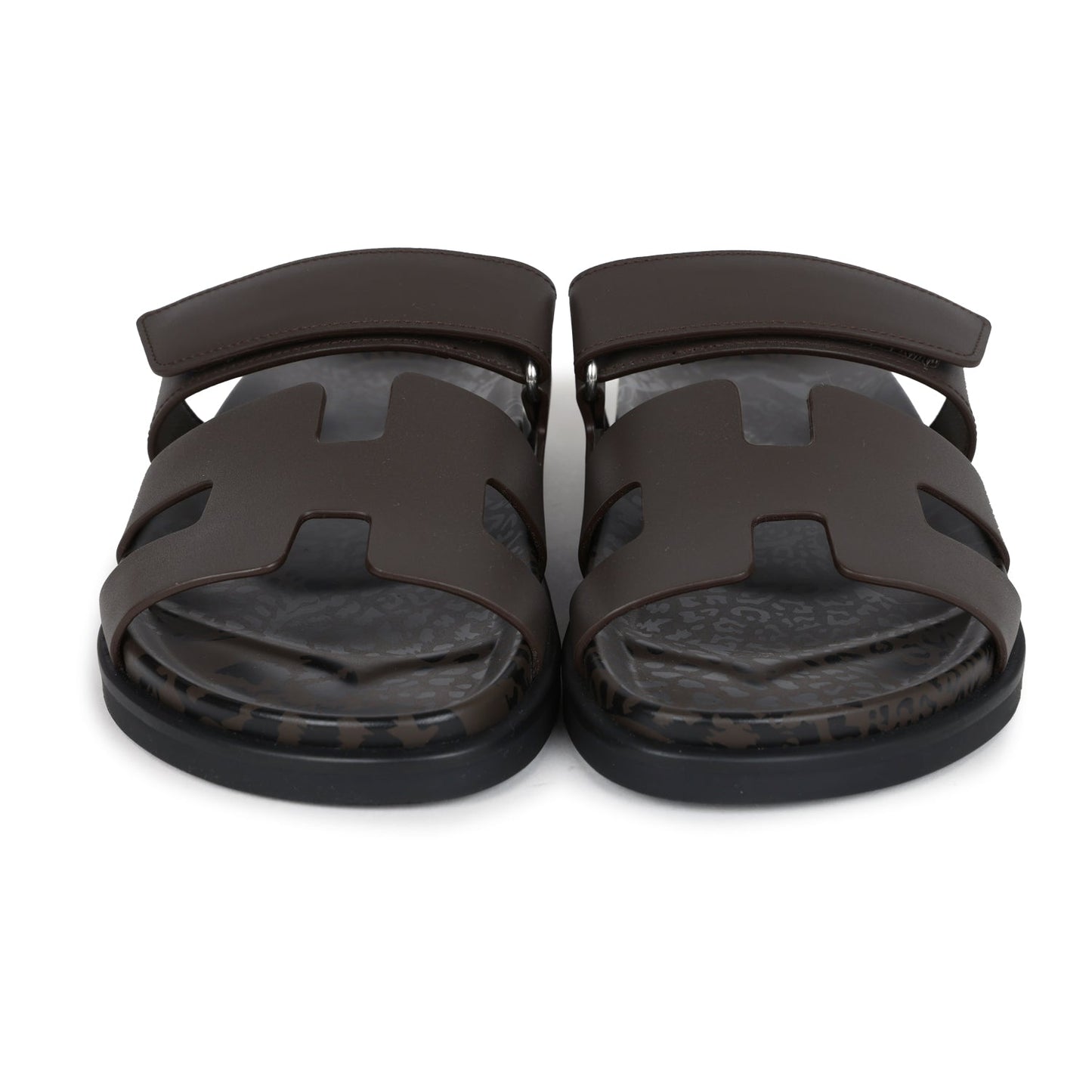 Hermes Chypre Techno Sandals Ecorce Calfskin Palladium Hardware 38 EU