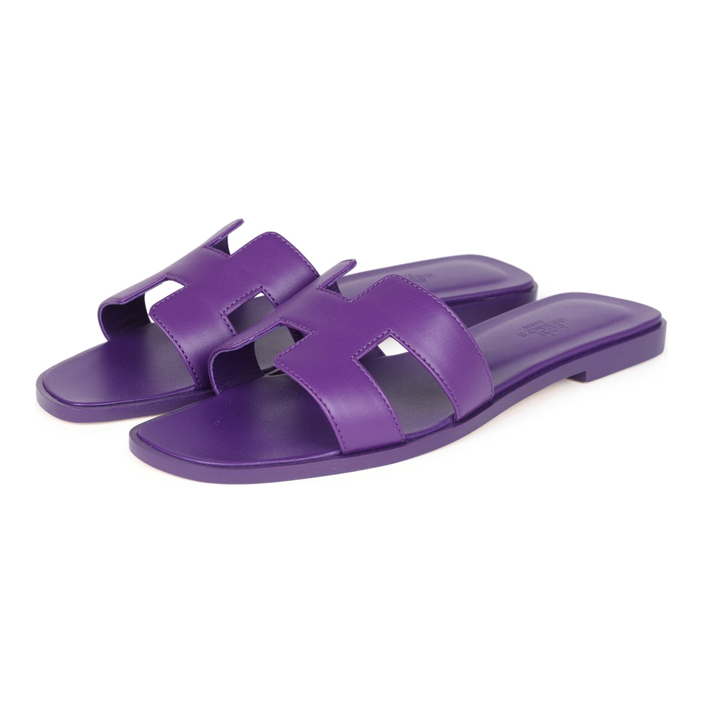 Hermes Oran Sandals Violet Majorette Calfskin 38.5 EU