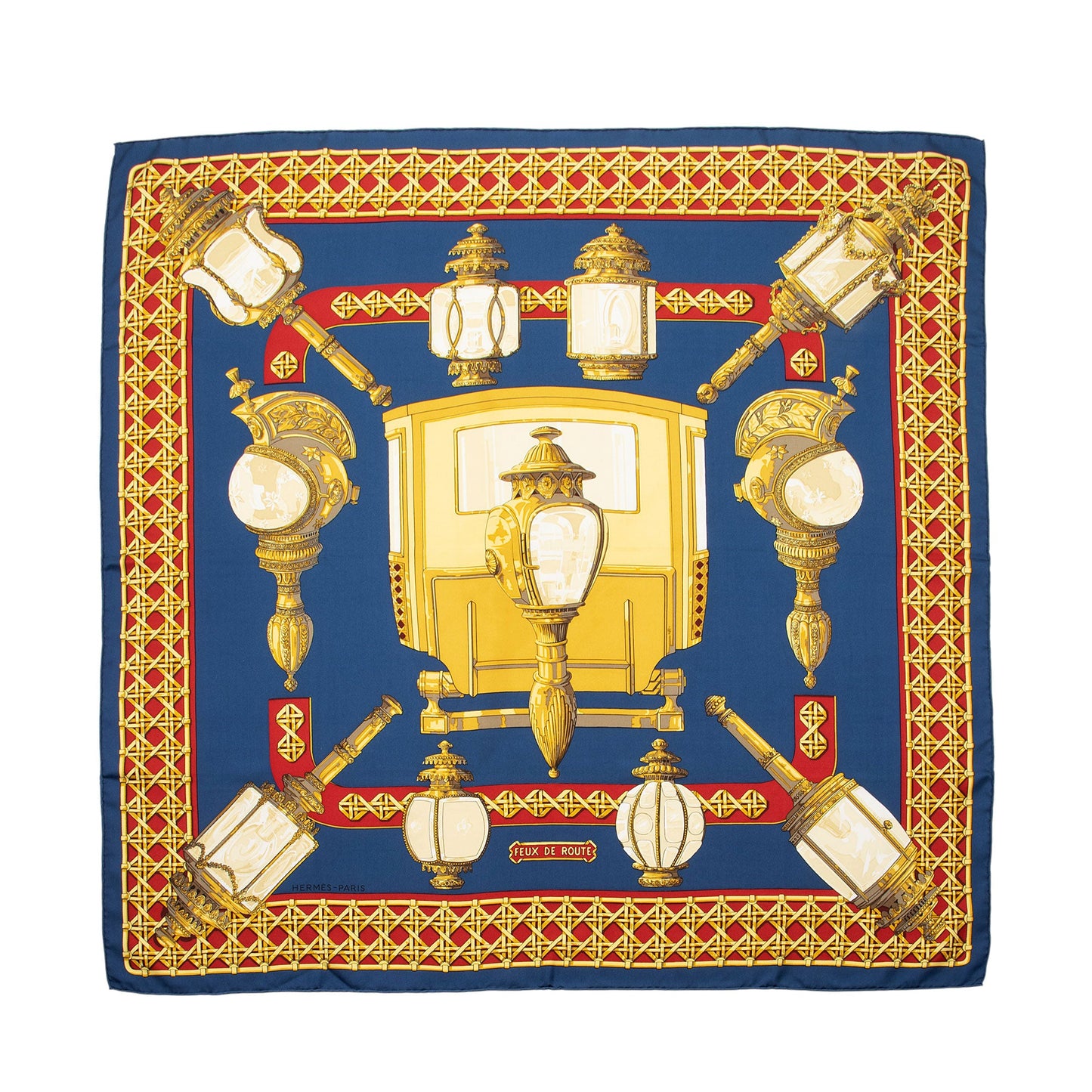 Hermes Silk Feux De Route 90cm Scarf
