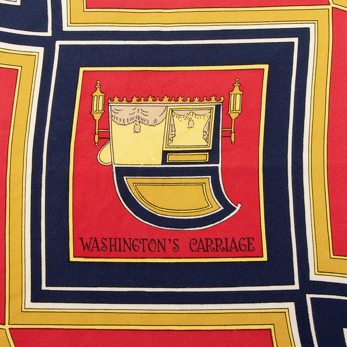 Hermes Silk Washington's Carriage 90cm Scarf