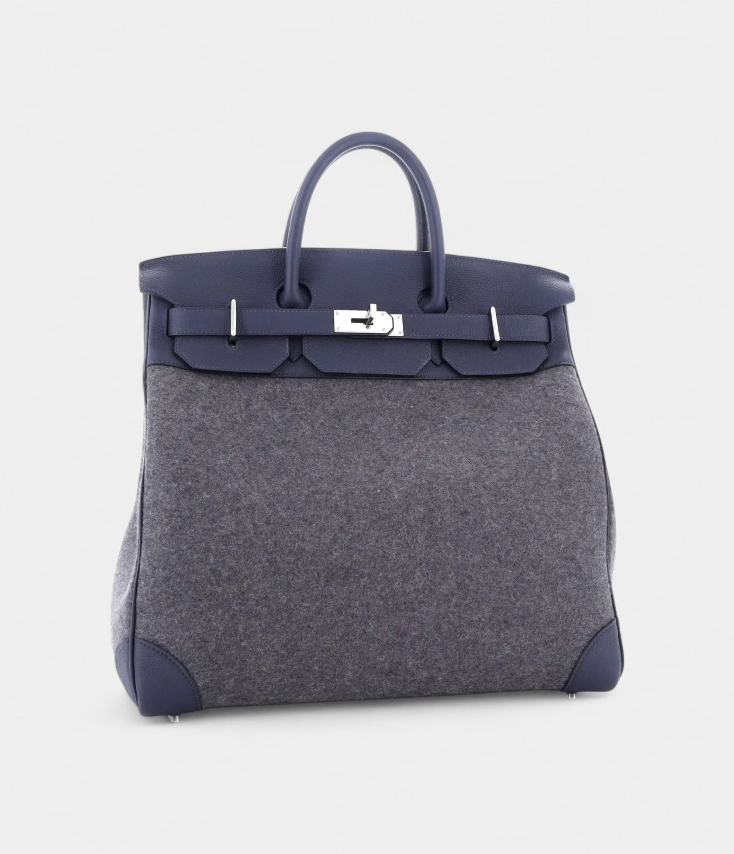 Hermes Birkin 40 Wool Tote Grey Bag