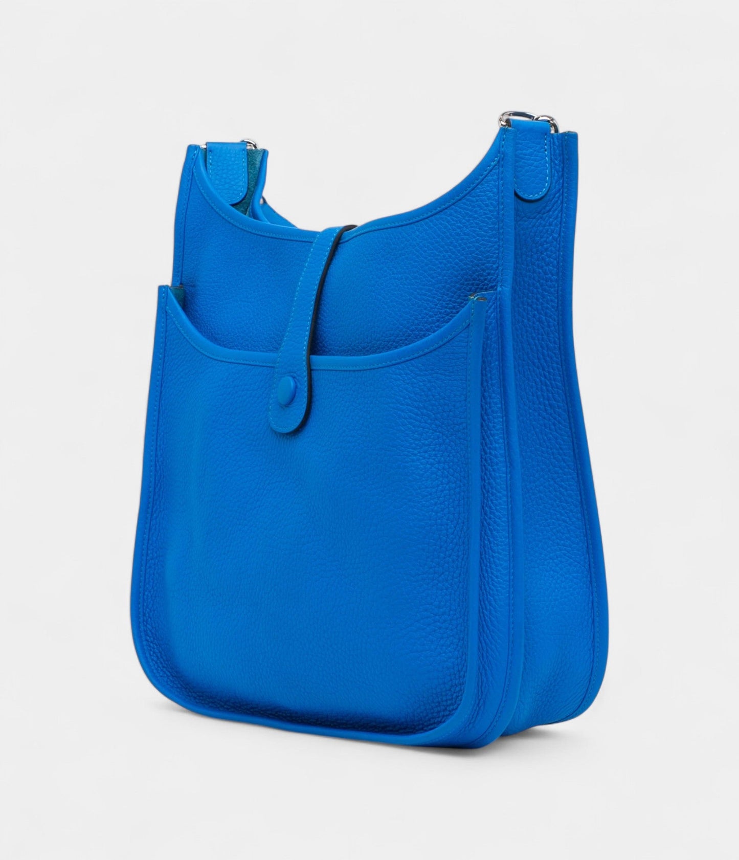 Hermès Clemence Evelyne III 29 Blue Calf Leather Crossbody Bag