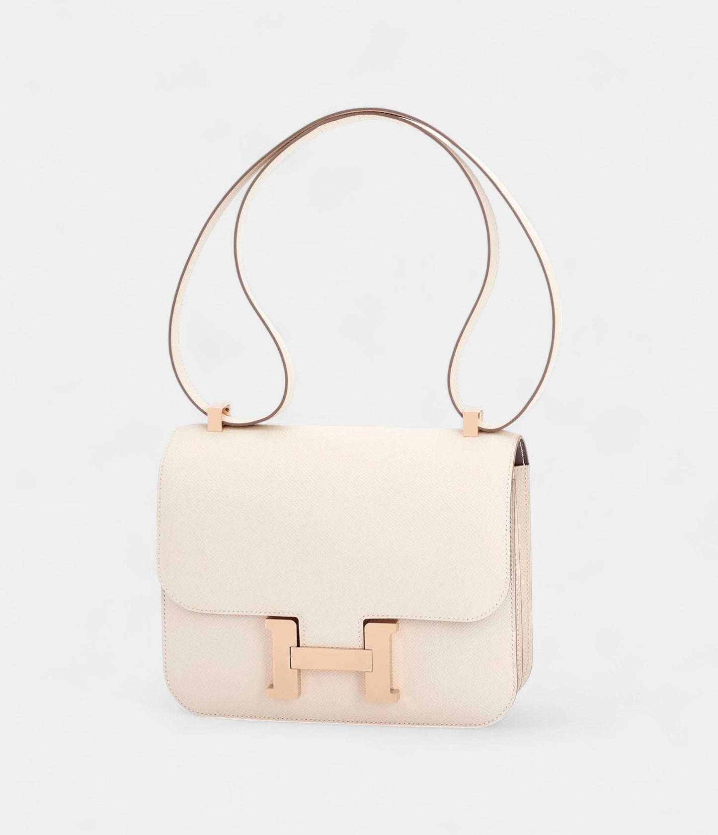 Hermes Constance 24 Craie Etain HSS Horseshoe Rose Gold Shoulder Bag