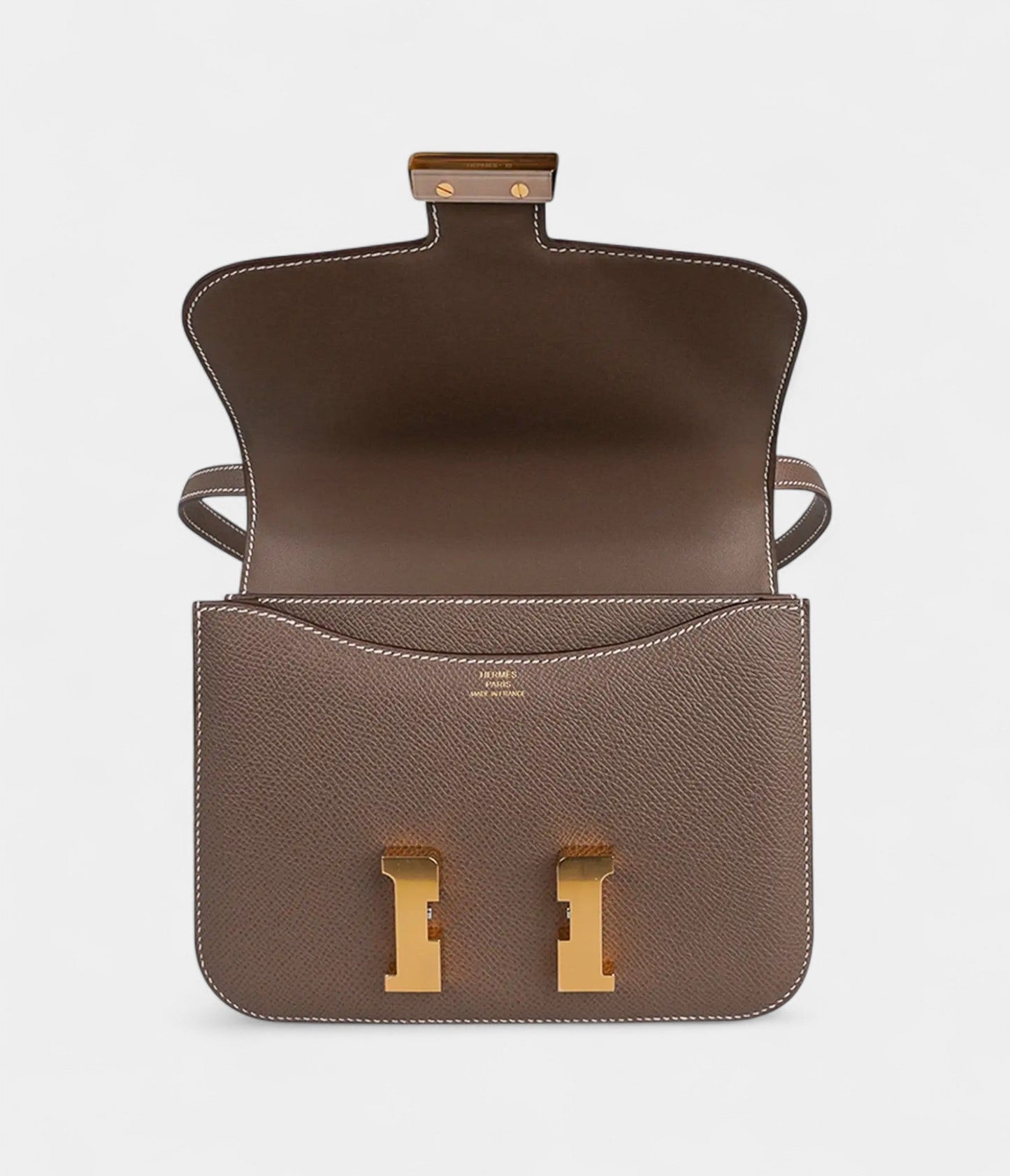 Hermes Constance Mini 18 Bag Etoupe Gold Hardware Epsom Leather