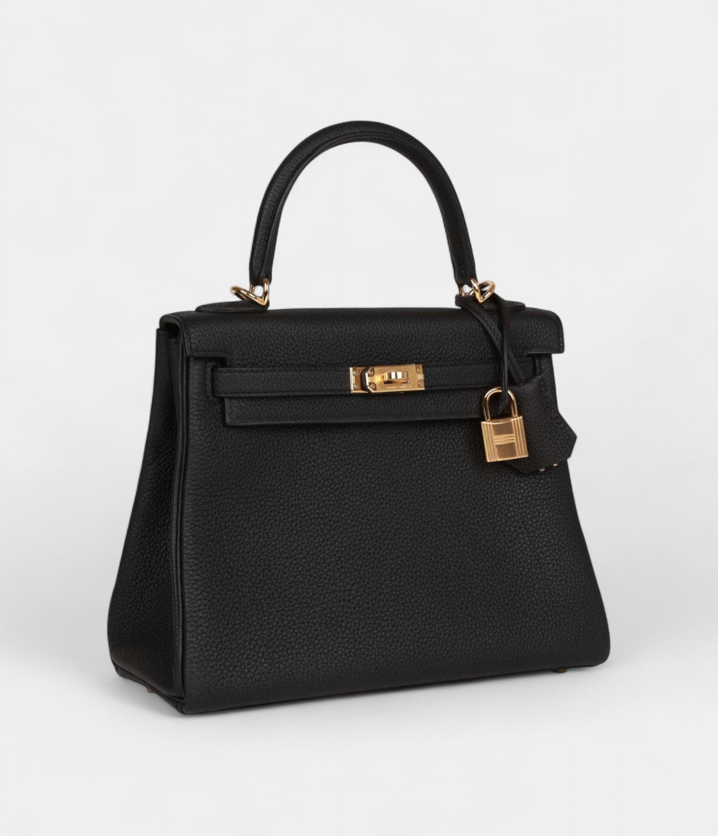 Hermes Kelly 25 Black Togo Gold Hardware