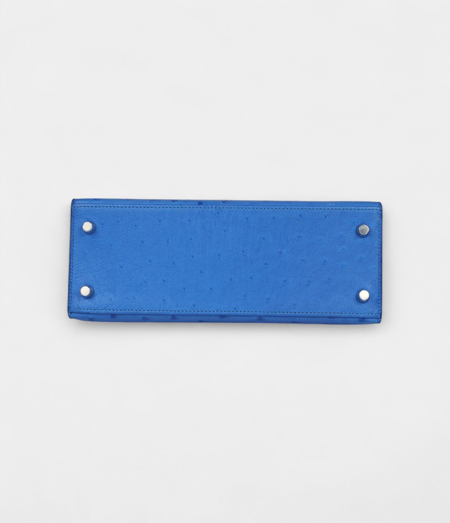 Hermes Kelly 25 Bleu Ostrich Palladium Hardware
