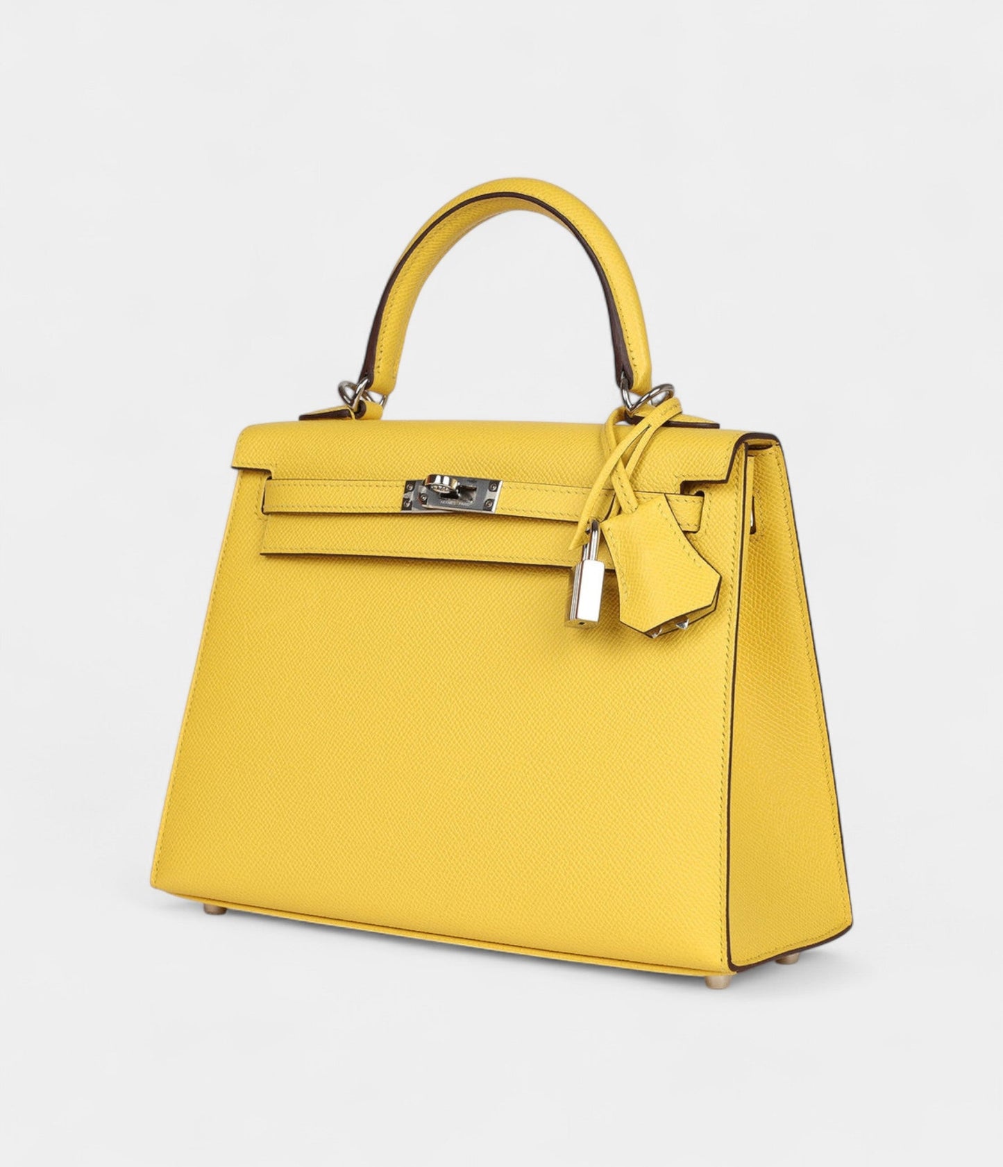 Hermes Kelly 25 Jaune De Naples Epsom Palladium Hardware