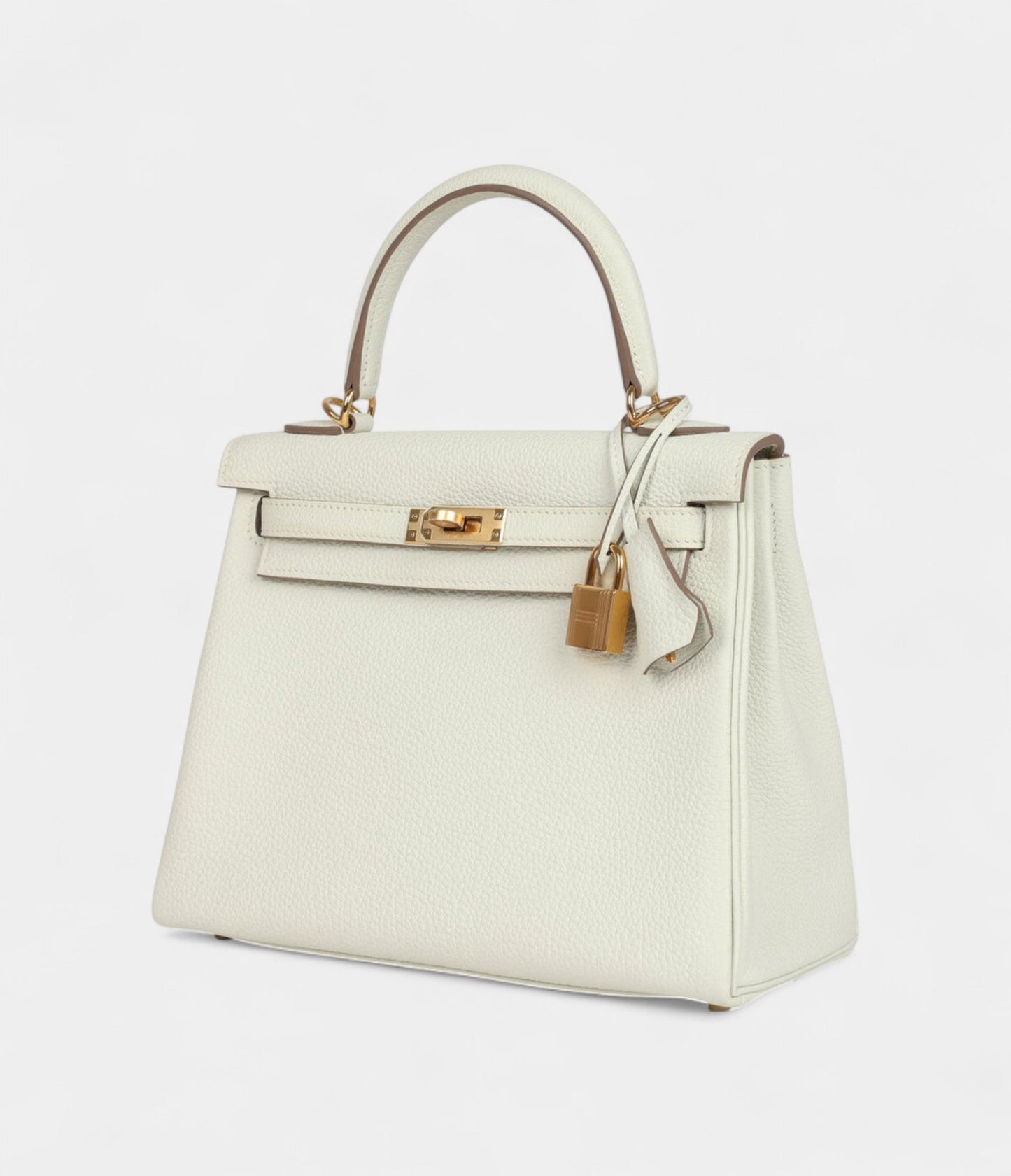 Hermes Kelly 25 Mushroom Togo Gold Hardware