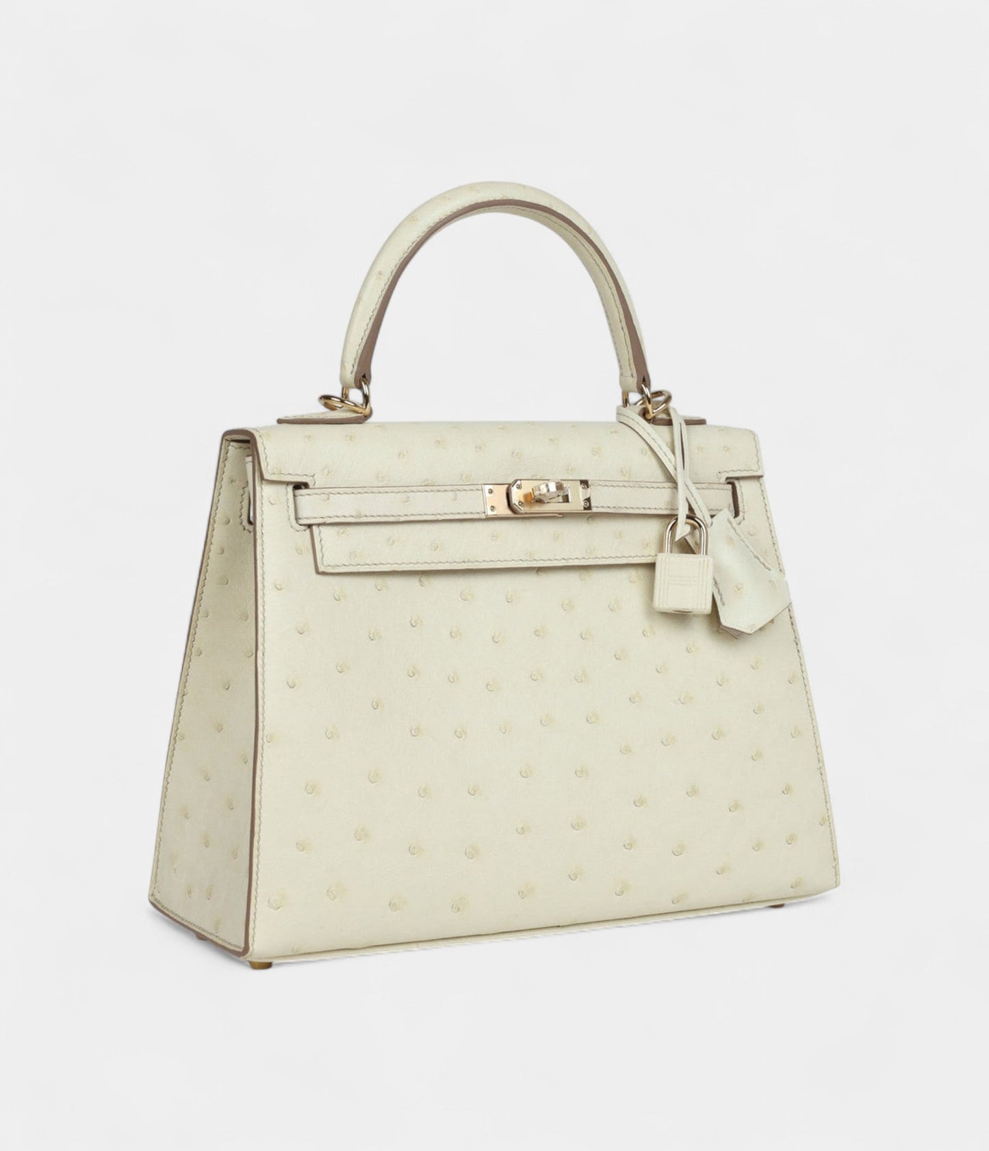 Hermes Kelly 25 Nata Verso Ostrich Permabrass Hardware