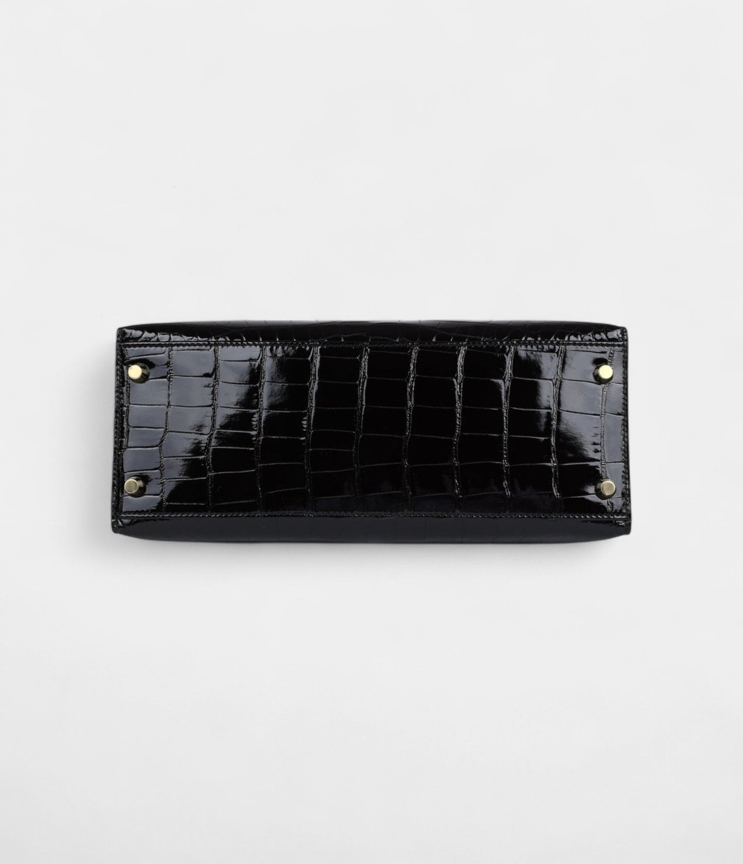 Hermes Kelly 28 Black Shiny Alligator Gold Hardware