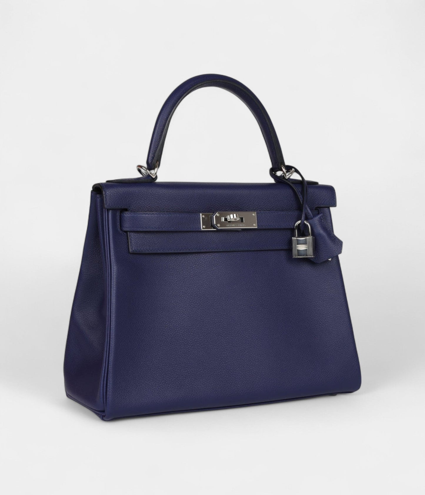 Hermes Kelly 28 Bleu Encre Verso Evercolor Palladium Hardware