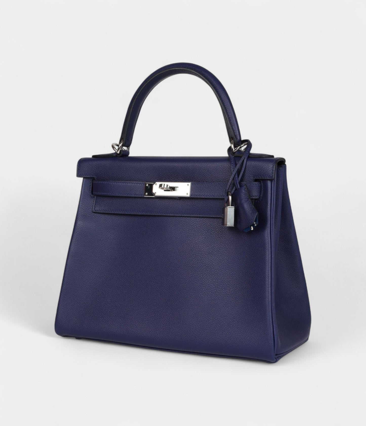 Hermes Kelly 28 Bleu Encre Verso Evercolor Palladium Hardware