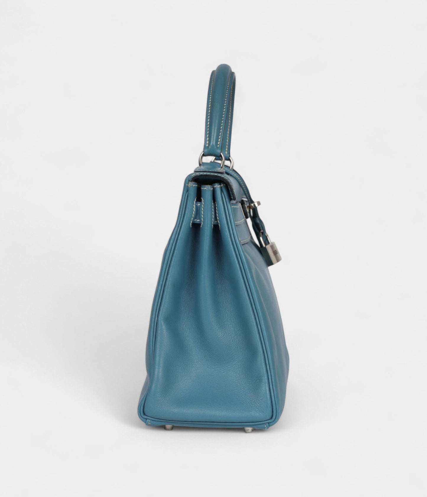 Hermes Kelly 28 Blue Jean Gulliver Palladium Hardware