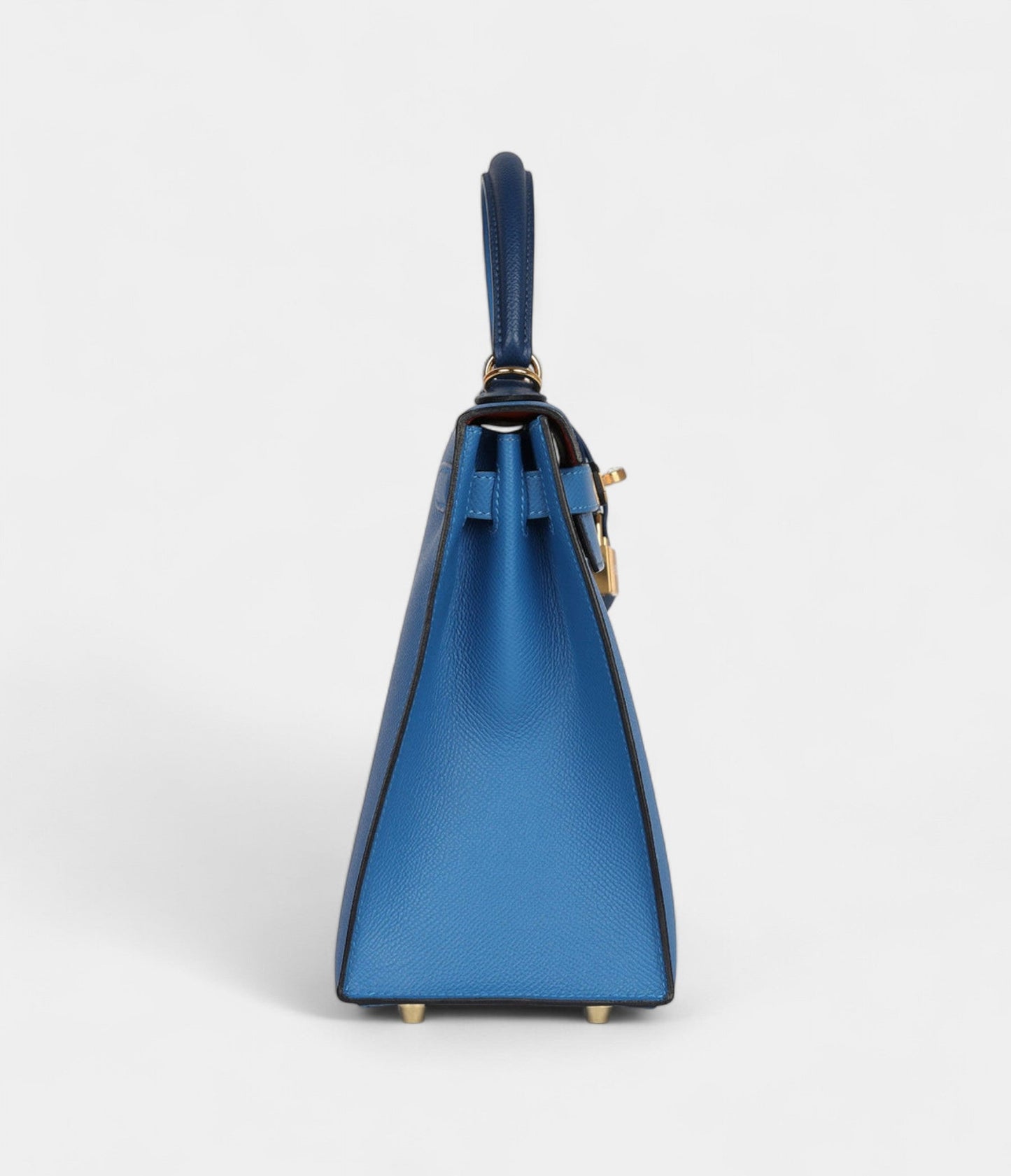 Hermes Kelly 28 Deep Blue Coat and Mykonos Epsom Gold Hardware